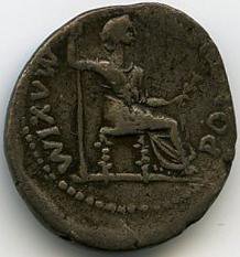 Римская империя · Tiberius · Denarius · I в., реверс, Федеральное государственное бюджетное учреждение культуры "Государственный музей изобразительных искусств имени А.С. Пушкина"