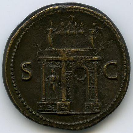 Римская империя · Nero · Sestertius · I в., реверс, Федеральное государственное бюджетное учреждение культуры "Государственный музей изобразительных искусств имени А.С. Пушкина"