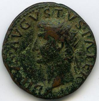 Римская империя · Tiberius · As · I в., аверс, Федеральное государственное бюджетное учреждение культуры "Государственный музей изобразительных искусств имени А.С. Пушкина"
