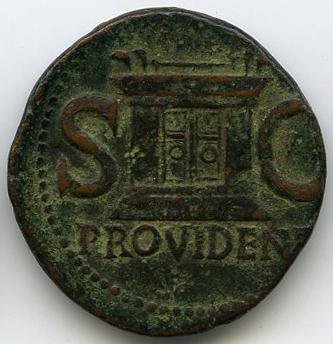 Римская империя · Tiberius · As · I в., реверс, Федеральное государственное бюджетное учреждение культуры "Государственный музей изобразительных искусств имени А.С. Пушкина"