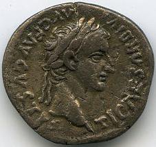 Римская империя · Tiberius · Denarius · I в., аверс, Федеральное государственное бюджетное учреждение культуры "Государственный музей изобразительных искусств имени А.С. Пушкина"