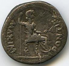 Римская империя · Tiberius · Denarius · I в., реверс, Федеральное государственное бюджетное учреждение культуры "Государственный музей изобразительных искусств имени А.С. Пушкина"