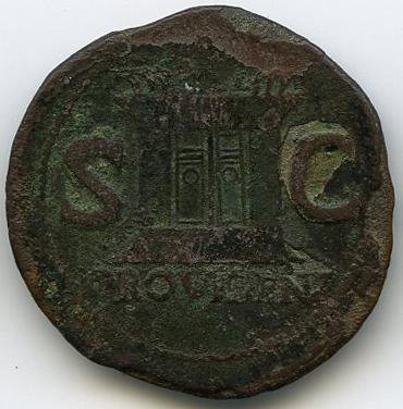 Римская империя · Tiberius · As · I в., реверс, Федеральное государственное бюджетное учреждение культуры "Государственный музей изобразительных искусств имени А.С. Пушкина"
