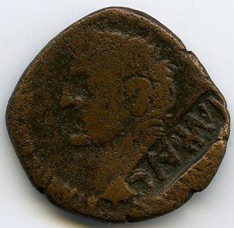 Римская империя · Augustus · As · I в. до н. э., аверс, Федеральное государственное бюджетное учреждение культуры "Государственный музей изобразительных искусств имени А.С. Пушкина"