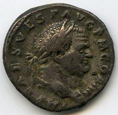 Римская империя · Vespasian · Denarius · I в., аверс, Государственный музей изобразительных искусств имени А.С. Пушкина