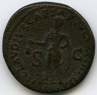 Римская империя · Claudius · Dupondius · I в., реверс, Федеральное государственное бюджетное учреждение культуры "Государственный музей изобразительных искусств имени А.С. Пушкина"