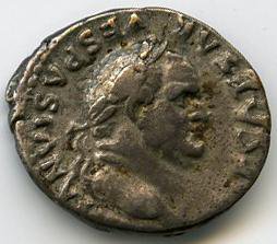 Римская империя · Vespasian · Denarius · I в., аверс, Государственный музей изобразительных искусств имени А.С. Пушкина