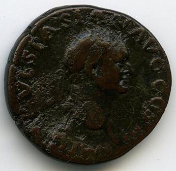 Римская империя · Vespasian · Dupondius · I в., аверс, Федеральное государственное бюджетное учреждение культуры "Государственный музей изобразительных искусств имени А.С. Пушкина"