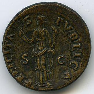 Римская империя · Vespasian · Dupondius · I в., реверс, Федеральное государственное бюджетное учреждение культуры "Государственный музей изобразительных искусств имени А.С. Пушкина"