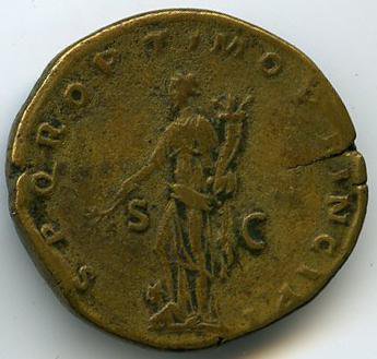 Римская империя · Trajan · Dupondius · I в., реверс, Федеральное государственное бюджетное учреждение культуры "Государственный музей изобразительных искусств имени А.С. Пушкина"