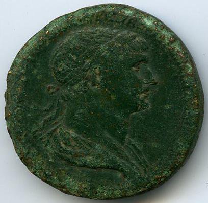 Римская империя · Trajan · Sestertius · I в., аверс, Федеральное государственное бюджетное учреждение культуры "Государственный музей изобразительных искусств имени А.С. Пушкина"