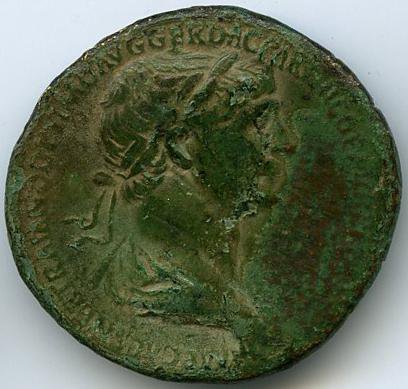 Римская империя · Trajan · Sestertius · I в., аверс, Федеральное государственное бюджетное учреждение культуры "Государственный музей изобразительных искусств имени А.С. Пушкина"