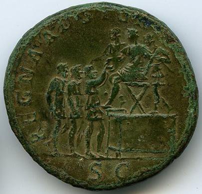 Римская империя · Trajan · Sestertius · I в., реверс, Федеральное государственное бюджетное учреждение культуры "Государственный музей изобразительных искусств имени А.С. Пушкина"