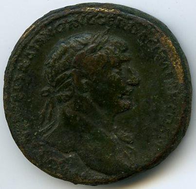 Римская империя · Trajan · Sestertius · I в., аверс, Федеральное государственное бюджетное учреждение культуры "Государственный музей изобразительных искусств имени А.С. Пушкина"