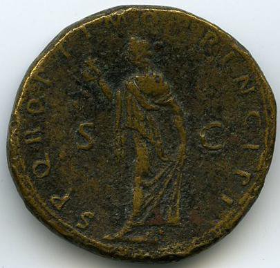 Римская империя · Trajan · Sestertius · I в., реверс, Федеральное государственное бюджетное учреждение культуры "Государственный музей изобразительных искусств имени А.С. Пушкина"