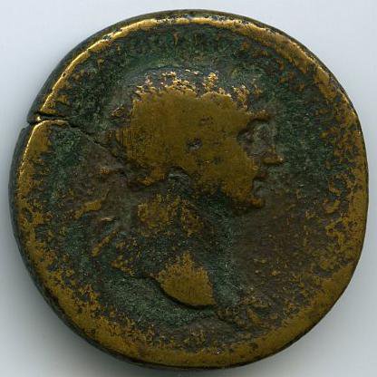 Римская империя · Trajan · Sestertius · I в., аверс, Федеральное государственное бюджетное учреждение культуры "Государственный музей изобразительных искусств имени А.С. Пушкина"