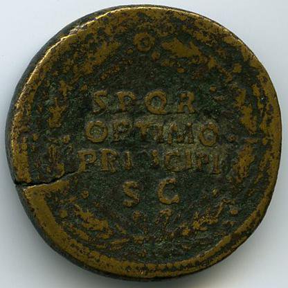 Римская империя · Trajan · Sestertius · I в., реверс, Федеральное государственное бюджетное учреждение культуры "Государственный музей изобразительных искусств имени А.С. Пушкина"