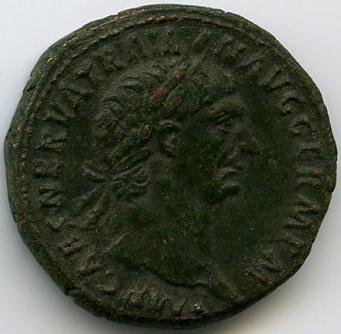 Римская империя · Trajan · As · I в., аверс, Федеральное государственное бюджетное учреждение культуры "Государственный музей изобразительных искусств имени А.С. Пушкина"
