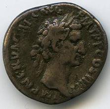 Римская империя · Nerva · Denarius · I в., аверс, Федеральное государственное бюджетное учреждение культуры "Государственный музей изобразительных искусств имени А.С. Пушкина"