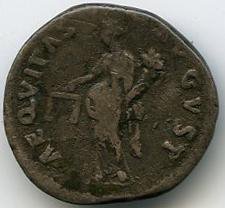 Римская империя · Nerva · Denarius · I в., реверс, Федеральное государственное бюджетное учреждение культуры "Государственный музей изобразительных искусств имени А.С. Пушкина"