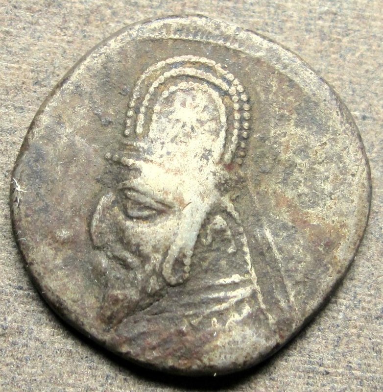 Античная монета · Drachma · I в. до н. э., аверс, Федеральное государственное бюджетное учреждение культуры "Государственный музей искусства народов Востока"