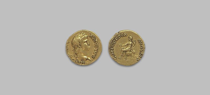 Римская империя · Nero · Aureus · I в., Федеральное государственное бюджетное учреждение культуры "Государственный Эрмитаж"