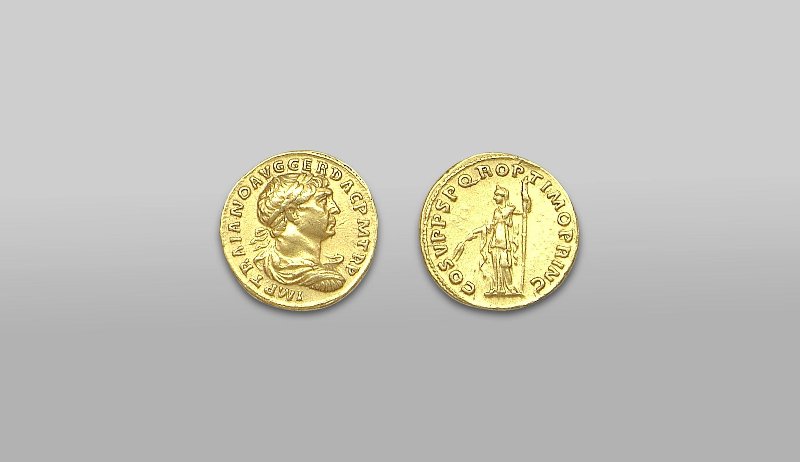 Римская империя · Trajan · Aureus · I в., Федеральное государственное бюджетное учреждение культуры "Государственный Эрмитаж"