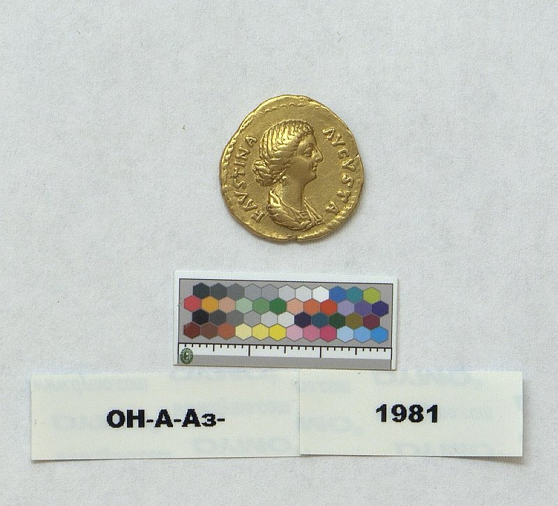 Римская империя · Faustina the Younger · Aureus · I в., Федеральное государственное бюджетное учреждение культуры "Государственный Эрмитаж"