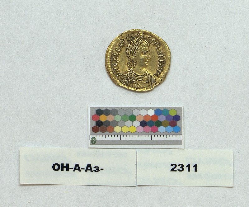 Римская империя · Galla Placidia · Solidus · IV в., Федеральное государственное бюджетное учреждение культуры "Государственный Эрмитаж"