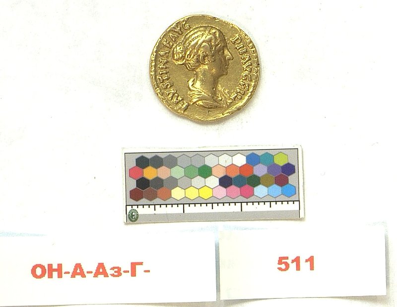 Римская империя · Faustina the Younger · Aureus · I в., Федеральное государственное бюджетное учреждение культуры "Государственный Эрмитаж"