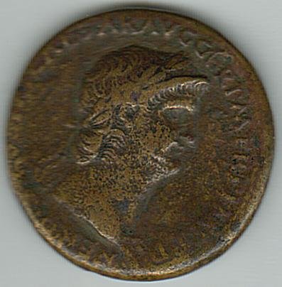 Античная монета · Sestertius · I в., аверс, Муниципальное бюджетное учреждение культуры "Устюженский краеведческий музей"