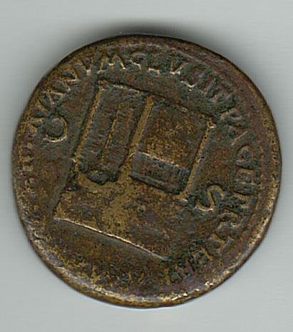 Античная монета · Sestertius · I в., реверс, Муниципальное бюджетное учреждение культуры "Устюженский краеведческий музей"
