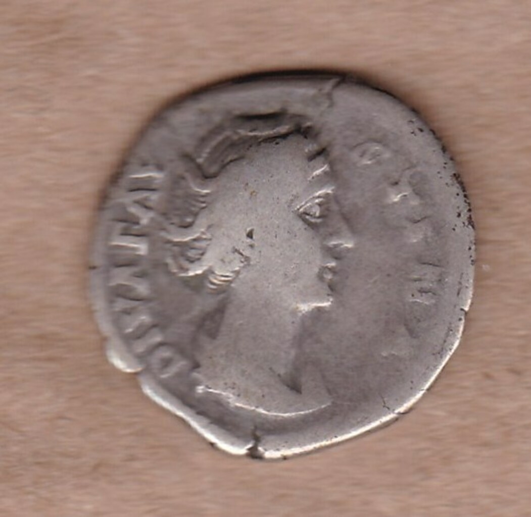 аверс Античная монета · Faustina the Elder · Denarius · I в.
