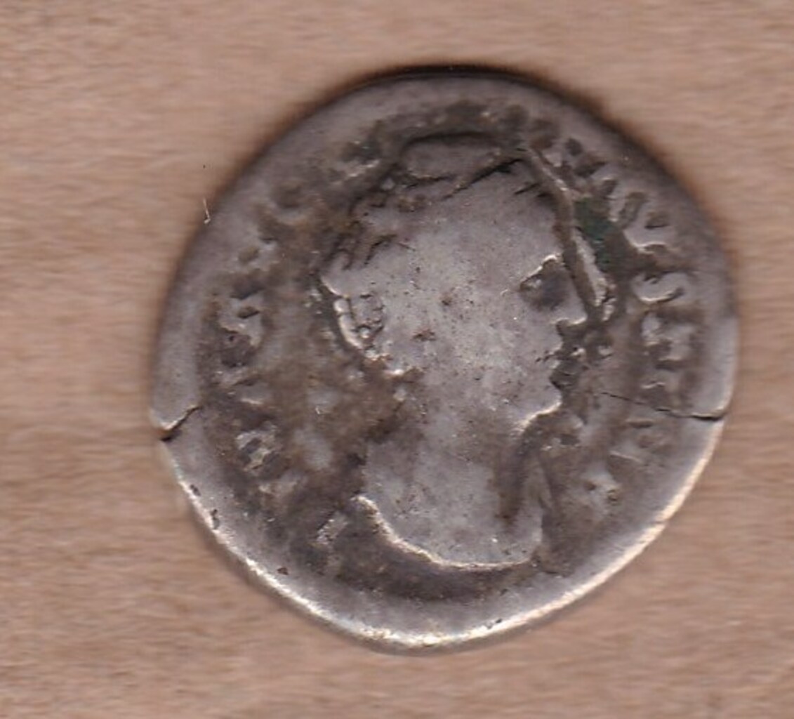 Античная монета · Faustina the Elder · Denarius · I в., аверс, Государственное бюджетное учреждение Ивановской области "Ивановский государственный историко-краеведческий музей имени Д.Г. Бурылина"