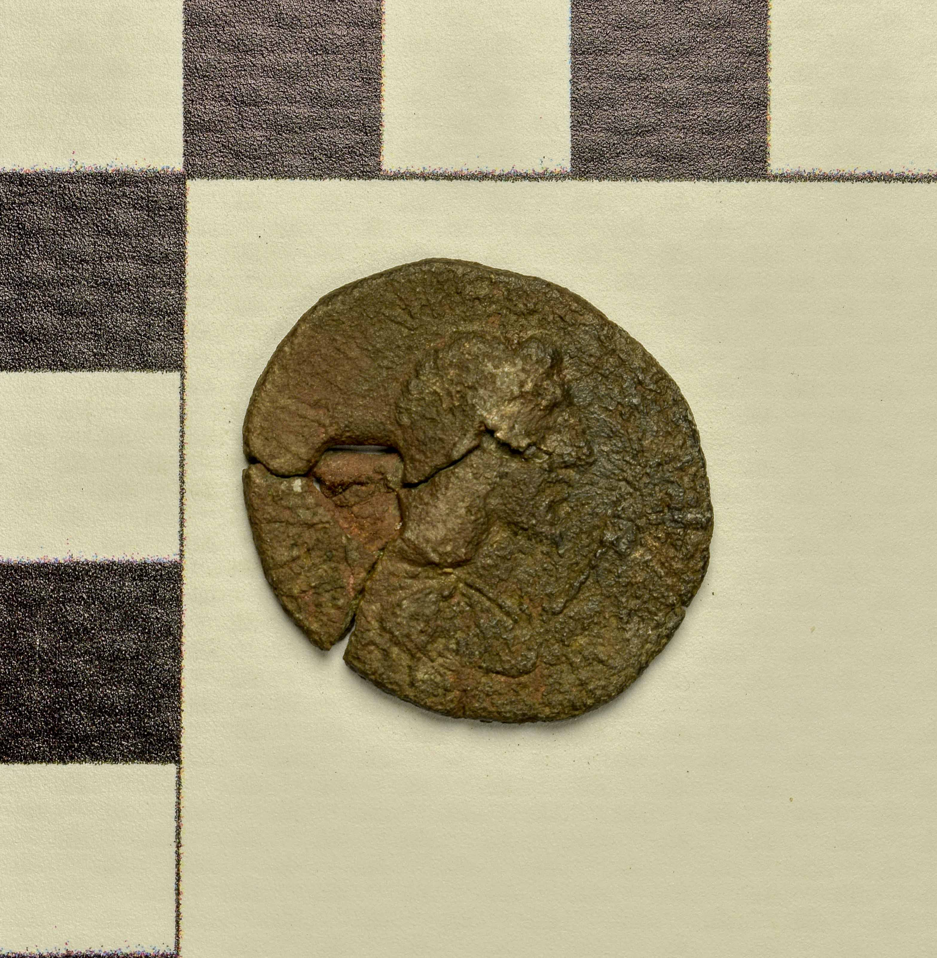 Античная монета · Rhoemetalces I of Thrace · Sestertius · I в., аверс, Государственное бюджетное учреждение культуры Ростовской области "Археологический музей-заповедник "Танаис"