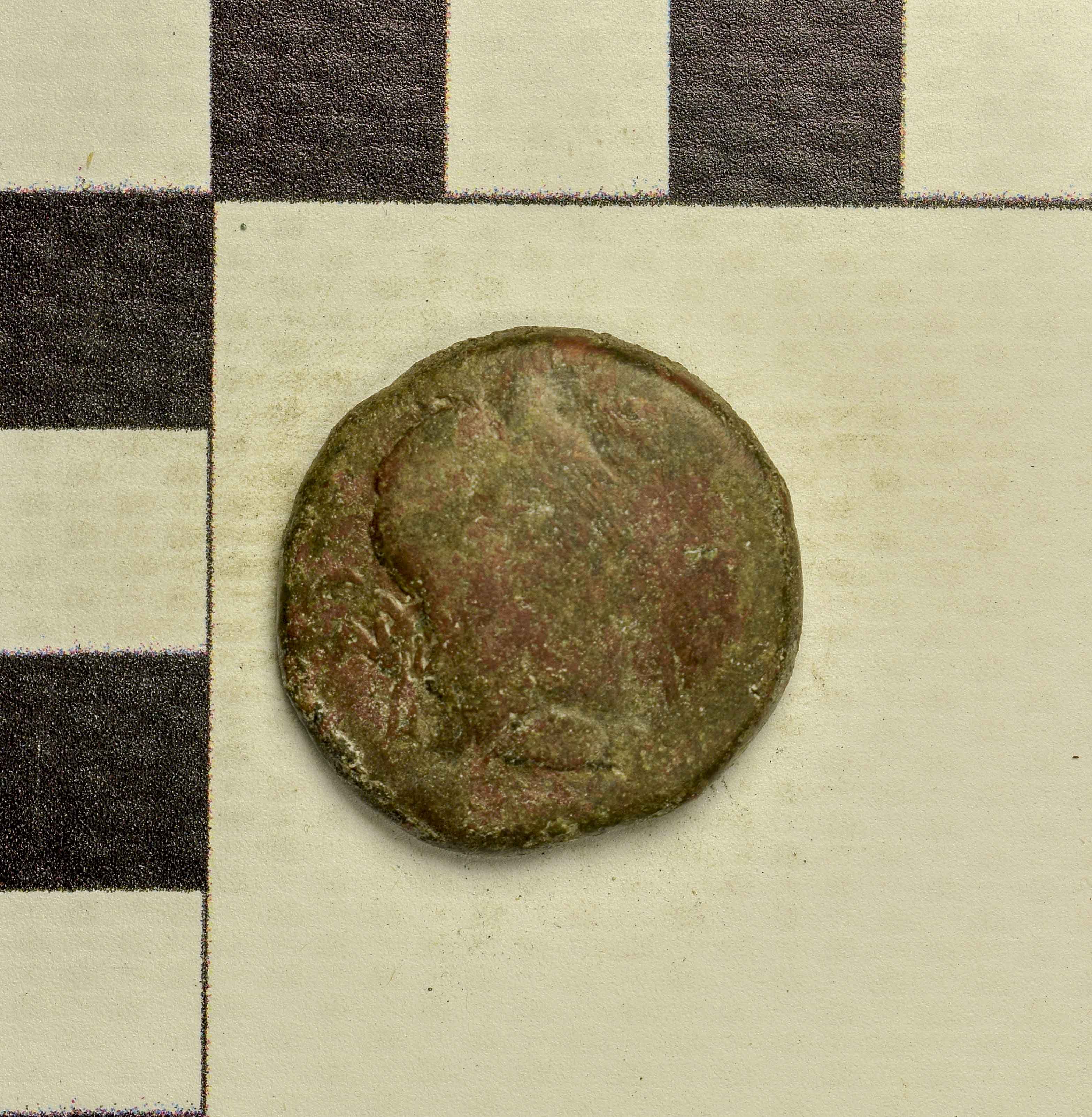 Античная монета · Aspurgus of Bosporus · As · I в., аверс, Государственное бюджетное учреждение культуры Ростовской области "Археологический музей-заповедник "Танаис"
