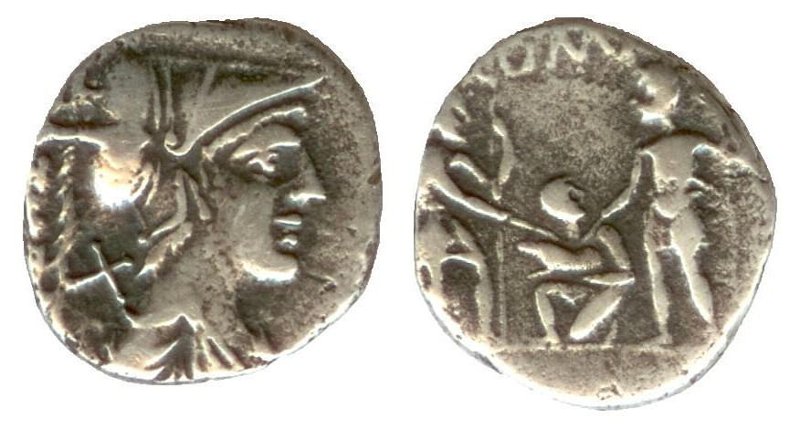 аверс Античная монета · Denarius · II в. до н. э.
