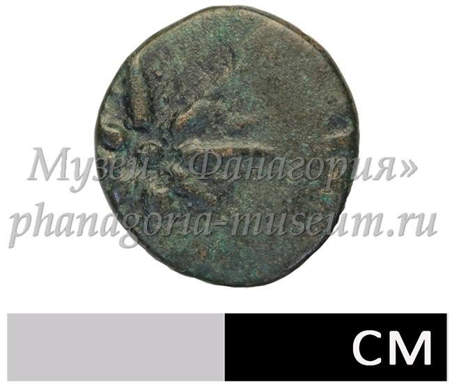 Античная монета · Chalkous · I в. до н. э., аверс, Федеральное государственное бюджетное учреждение культуры "Государственный историко-археологический музей-заповедник "Фанагория"