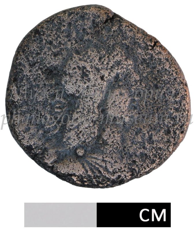 Античная монета · Sestertius · I в., реверс, Федеральное государственное бюджетное учреждение культуры "Государственный историко-археологический музей-заповедник "Фанагория"