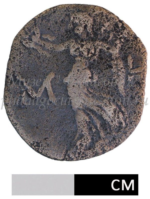 Античная монета · Sestertius · I в., аверс, Федеральное государственное бюджетное учреждение культуры "Государственный историко-археологический музей-заповедник "Фанагория"
