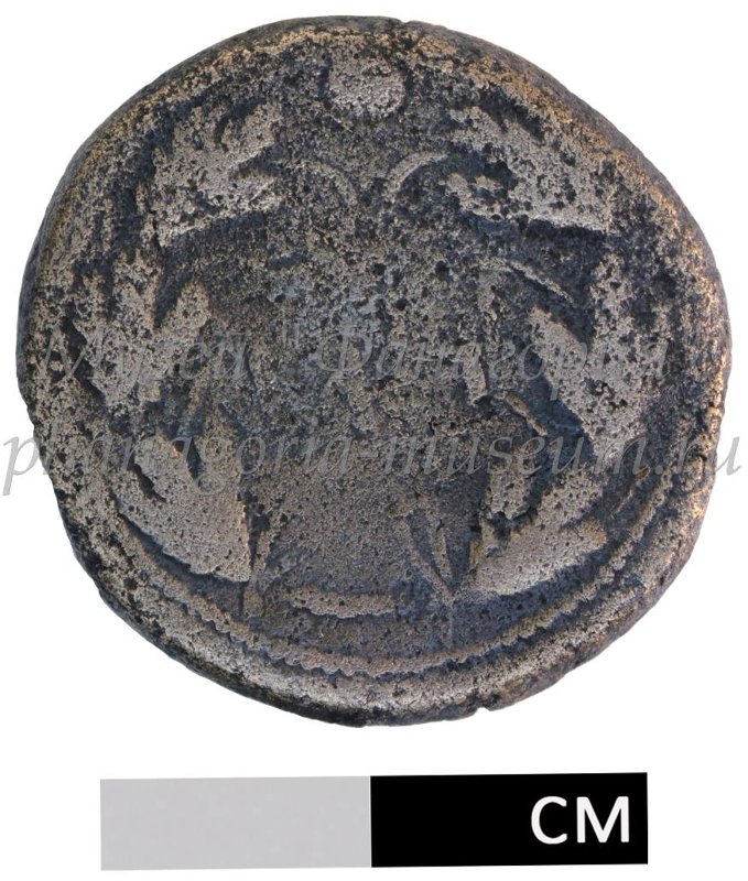 Античная монета · Sestertius · I в., аверс, Федеральное государственное бюджетное учреждение культуры "Государственный историко-археологический музей-заповедник "Фанагория"