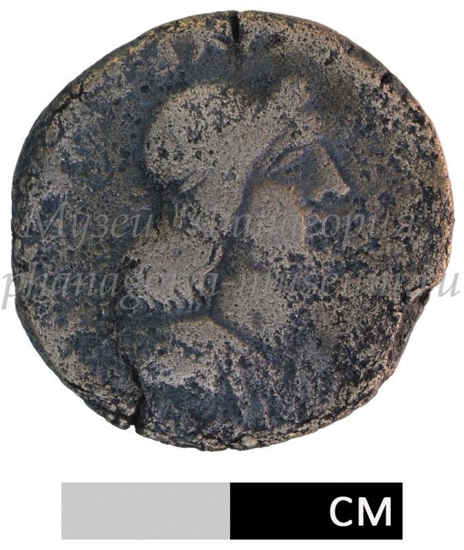 Античная монета · Sestertius · I в., реверс, Федеральное государственное бюджетное учреждение культуры "Государственный историко-археологический музей-заповедник "Фанагория"