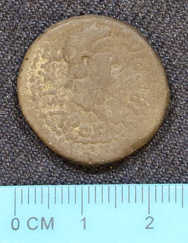 Античная монета · Aspurgus of Bosporus · Assarion · I в., аверс, Муниципальное бюджетное учреждение культуры "Ялтинский историко-литературный музей" муниципального образования городской округ Ялта Республики Крым
