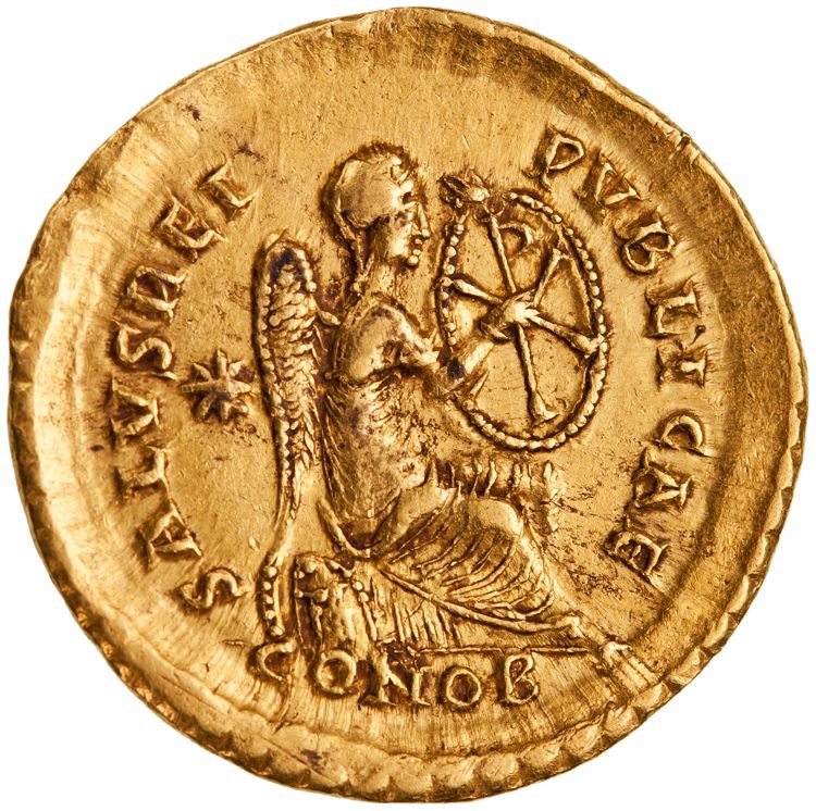 RIC X Theodosius II (East) 205, реверс, American Numismatic Society (ans)
