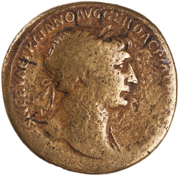 obverse RIC II Trajan 549 (sestertius)