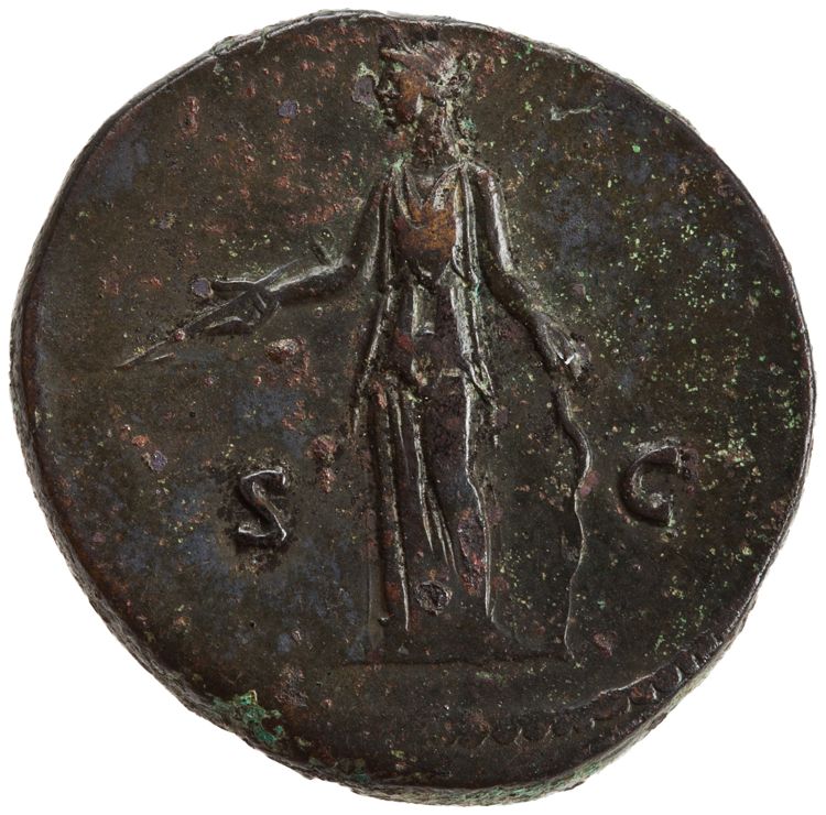 реверс RIC III Antoninus Pius 1405a (dupondius)