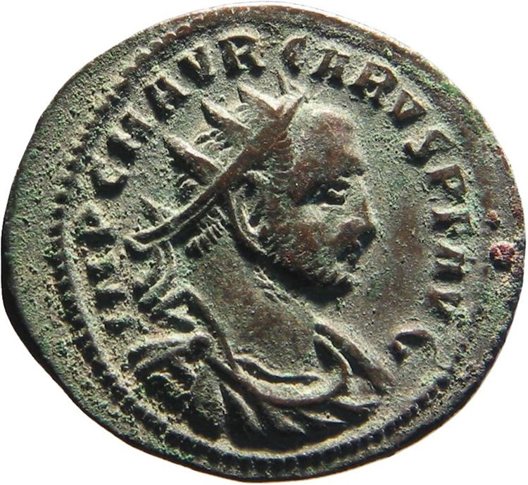 obverse RIC V Carus 128