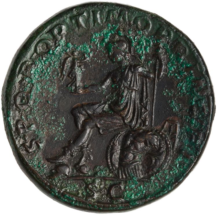 RIC II Trajan 489 (sestertius), reverse, American Numismatic Society (ans)