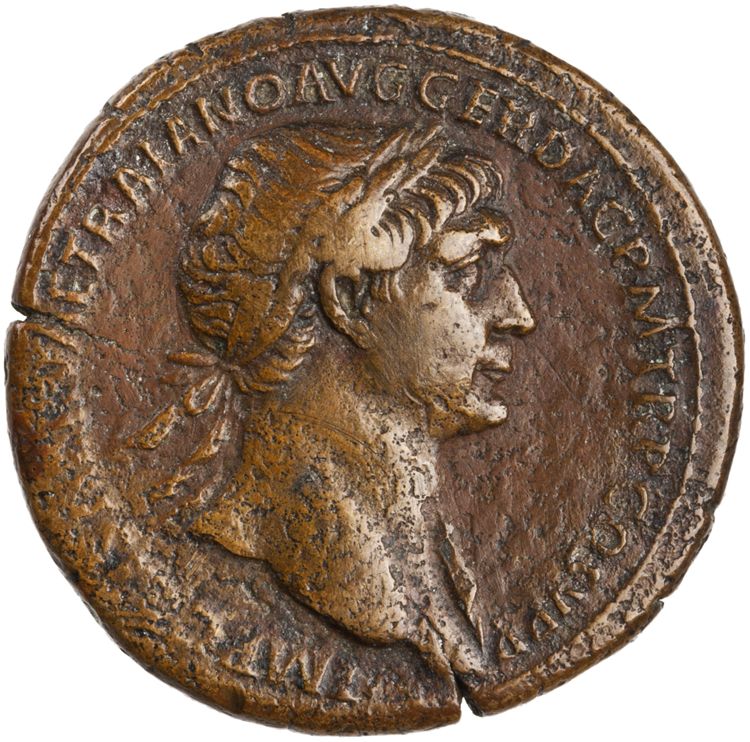 obverse RIC II Trajan 569 (sestertius)