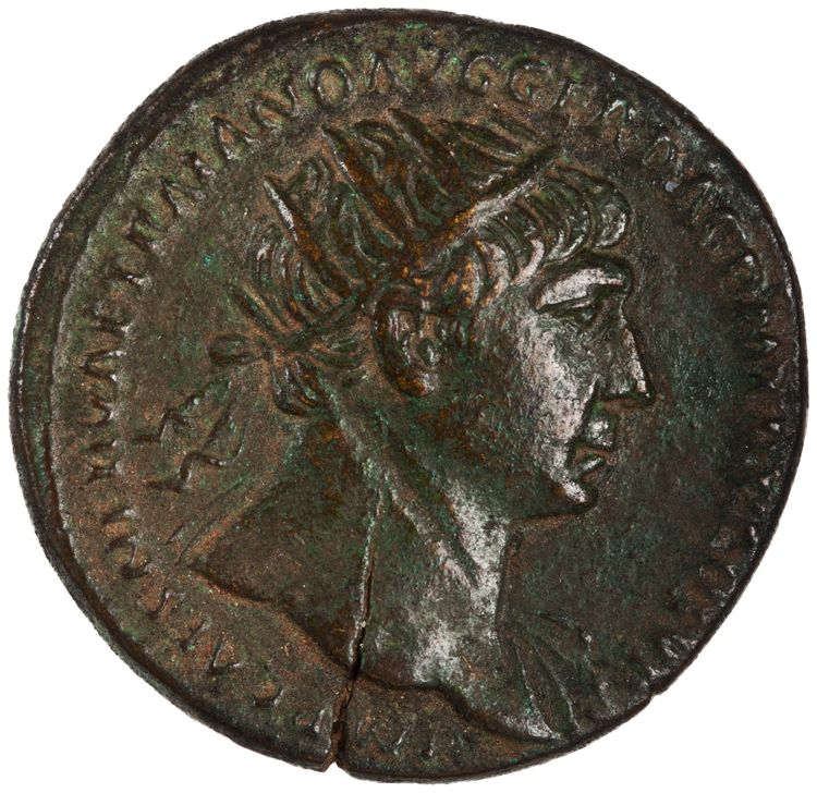 RIC II Trajan 545, obverse, American Numismatic Society (ans)